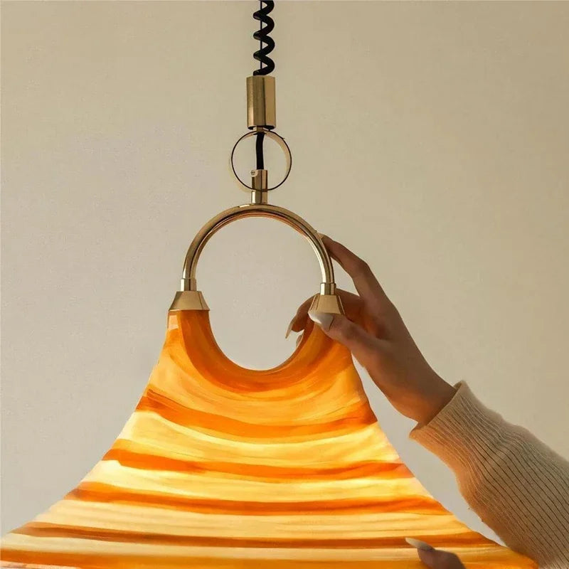 Afralia™ Liftable Trumpet Chandelier: Minimalist LED Pendant Lamp for Dining Room & Bedroom