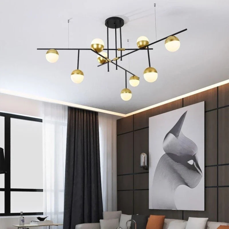 Afralia™ Glass Ball Pendant Lamp Modern LED Hanging Light Fixture
