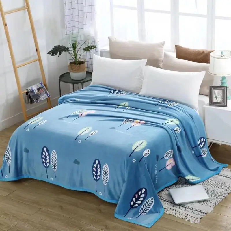 Afralia™ Flannel Summer Blanket: Double-Sided Sofa & Office Nap Blanket