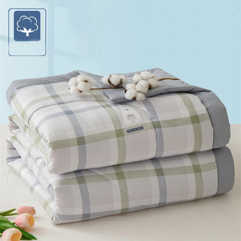 Afralia™ Lightweight Summer Quilt: Soft Skin-Friendly Comforter with Cotton Fill