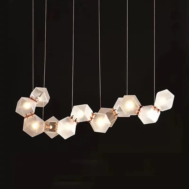 Afralia™ E14 LED Glass Pendant Light - Modern Luxury Hanging Chandelier