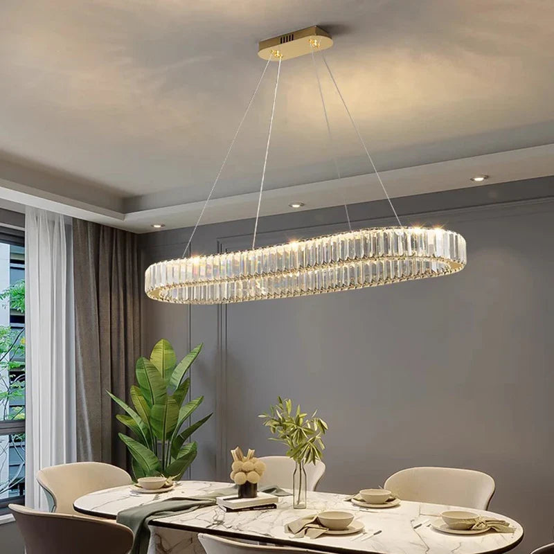 Afralia™ Crystal Chandelier: Modern Living & Dining Room Pendant Lights