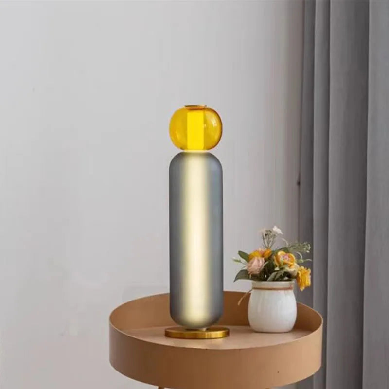 Afralia™ Nordic Colorful Glass Floor Lamp, 4000K, Living Room Bedside Novelty Lighting