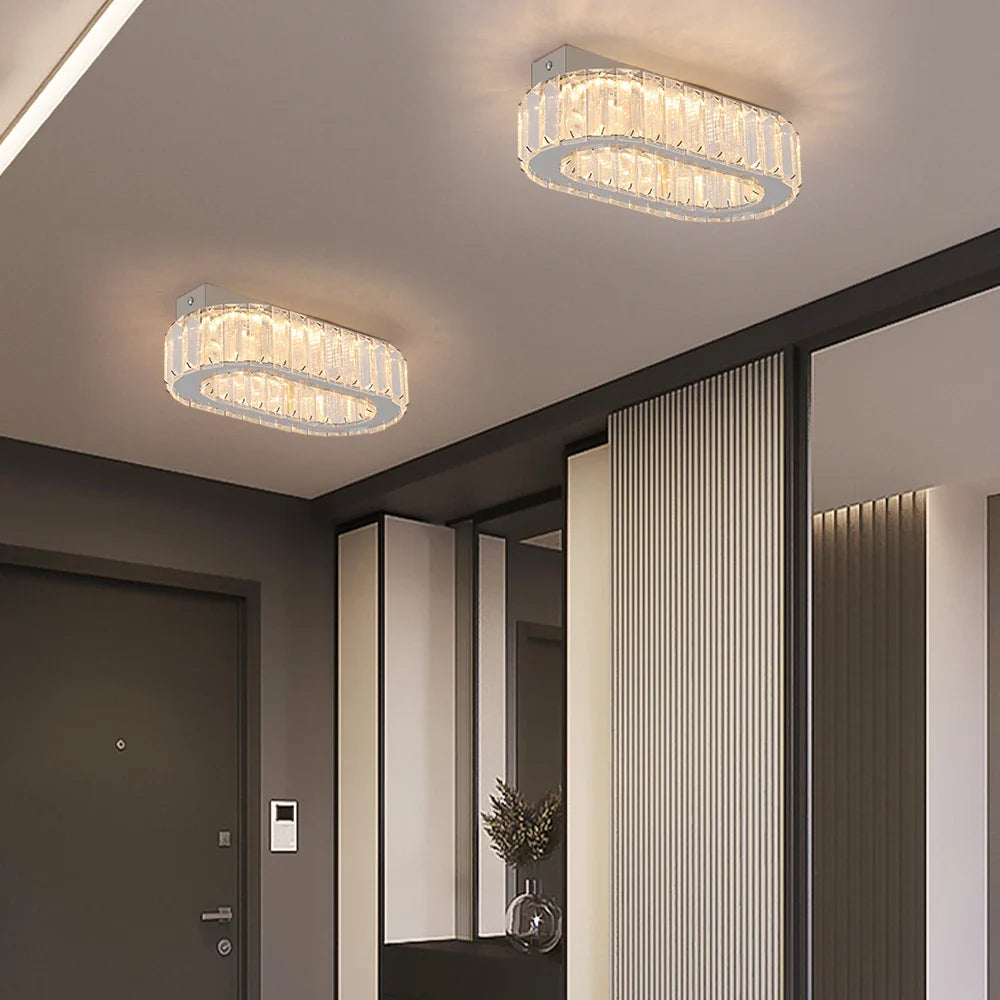 Afralia™ Crystal Ceiling Chandelier: Modern LED Light with RC Dimming for Luxe Home Decor