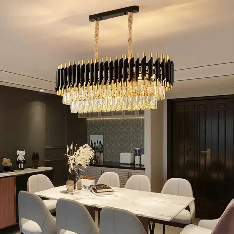 Afralia™ Modern Crystal Ceiling Chandelier LED Pendant Lamp for Home Decor Lighting