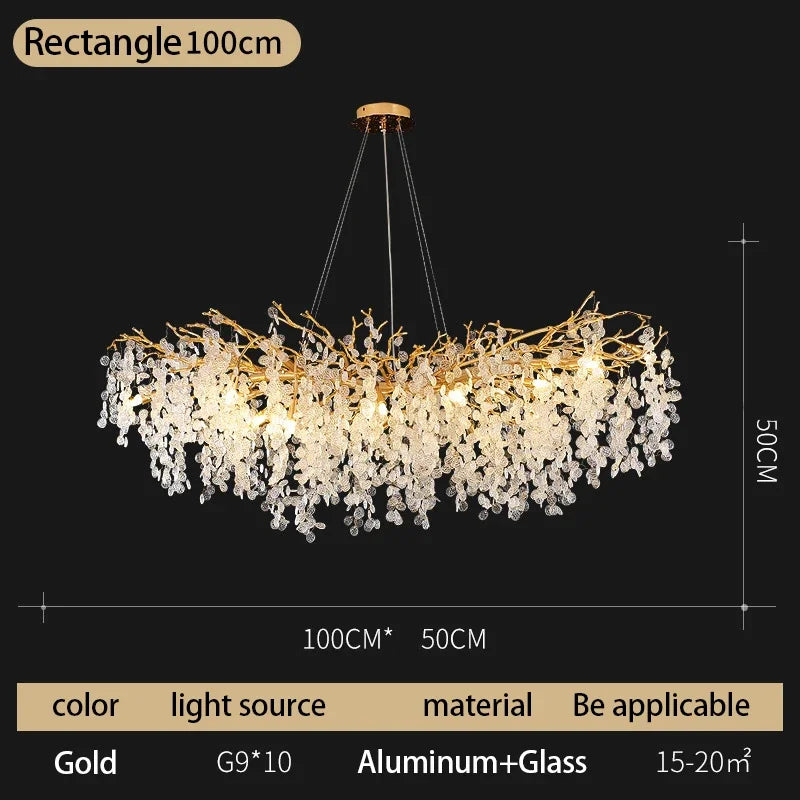Afralia™ Crystal Money Tree Chandelier - Modern LED Suspension Light for Luxury Living Areas