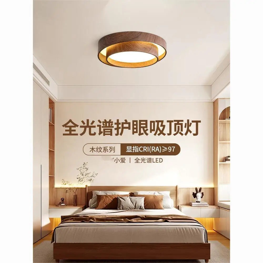 Afralia™ Japanese Walnut Bedroom Ceiling Light - Premium Quality Study Room Light