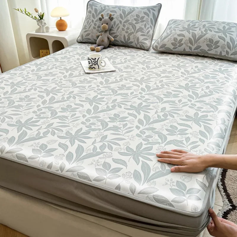 Afralia™ Cooling Ice Silk Mattress - 3Pcs, High Quality, Simple Pattern, Anti-Wrinkles.
