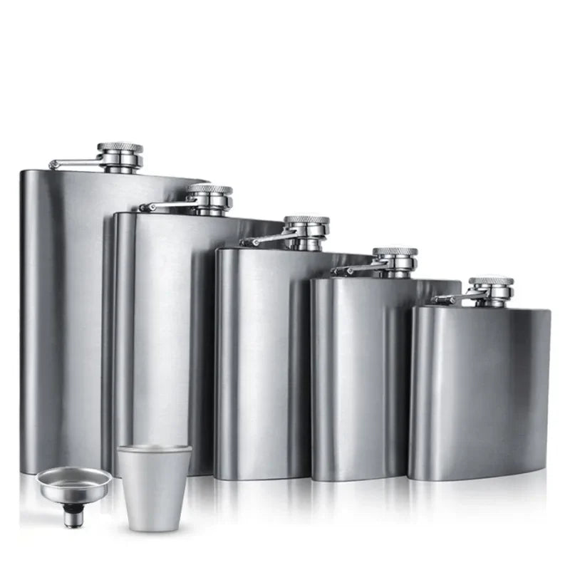 Afralia™ Stainless Steel Hip Flask 12oz Portable Whiskey Outdoor Drinkware
