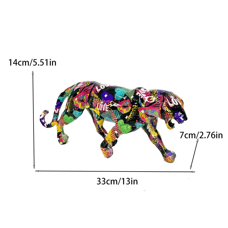 Afralia™ Modern Resin Leopard Figurine for Chic Home Decor & Office Accents