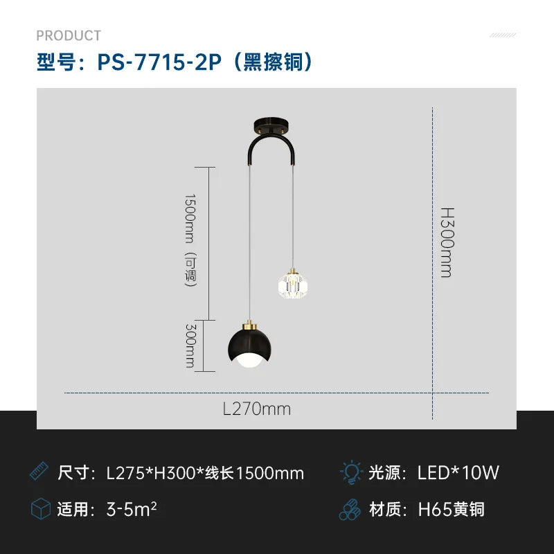 Afralia™ Glass Ball Pendant Chandelier for Luxury Living Room, Bedroom, Hotel Villa