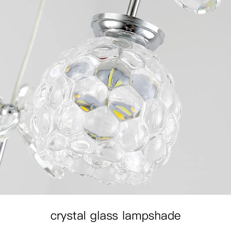 Afralia™ Crystal Petal Ceiling Chandelier: Modern Round Chrome Hanging Light for Home Decor