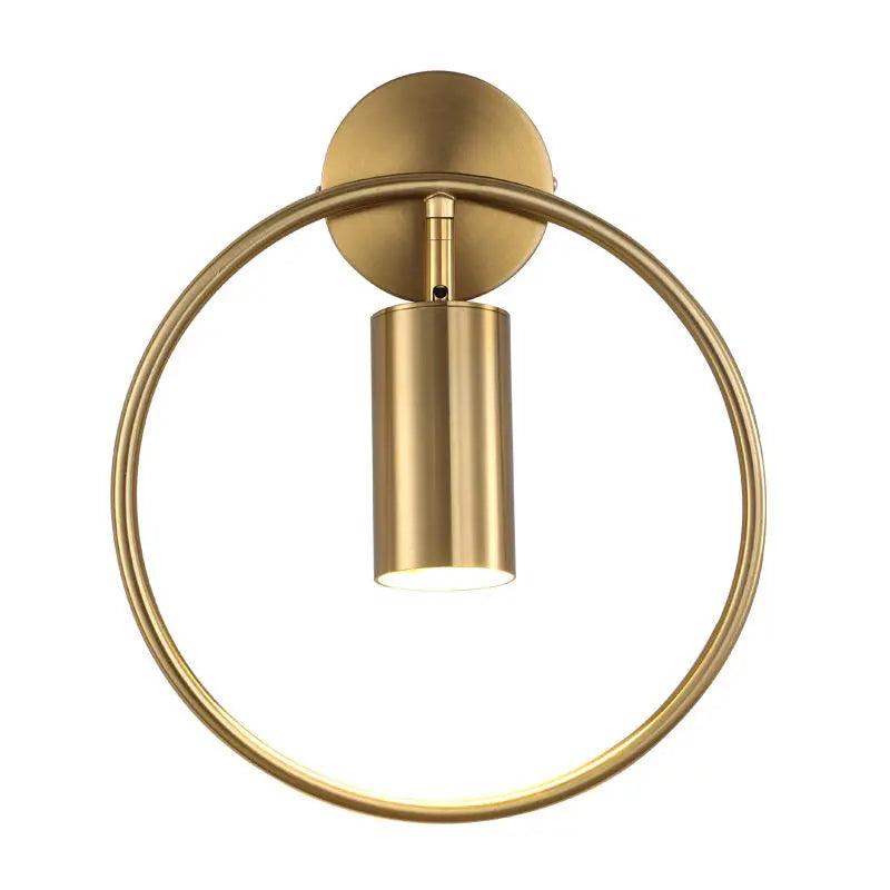 Afralia™ Brass Gold Ring Adjustable LED Wall Sconce Light for Home Hotel Corridor