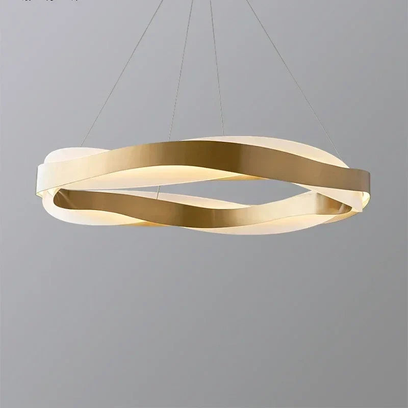 Afralia™ Black Circle Chandelier Luxury Pendant Light for Home Decor