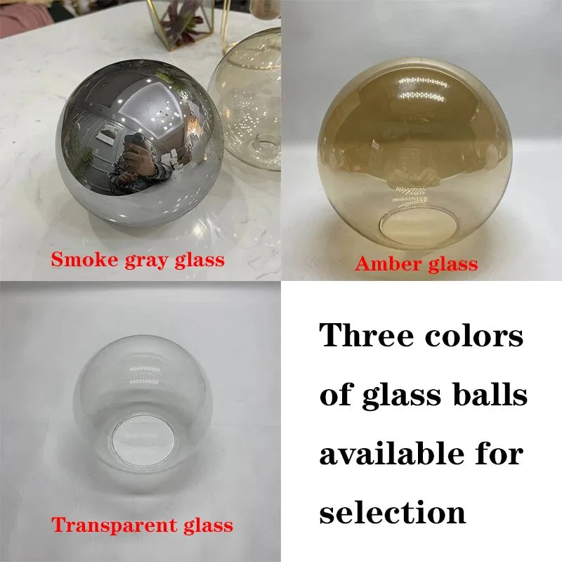 Afralia™ Black Glass Ball Chandelier: Luxury Dimmable Pendant Lamp for Living Room & Bedroom.