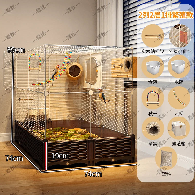 Afralia™ Luxury Tiger Skin Villa with Peony Cage