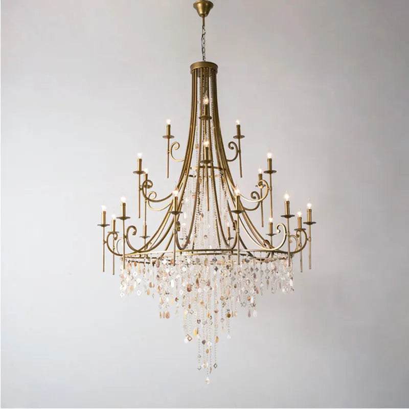 Afralia™ Retro Crystal Chandelier for Villa Living Room, Staircase, Three-Story Home Decor