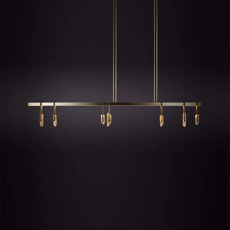 Afralia™ Bronze LED Crystal Hanging Lamp Luxury Fixture for Living Room