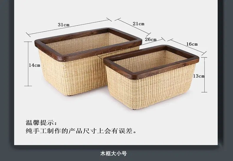 Afralia™ Natural Vine Weave Jewelry Box and Desktop Organizer Basket