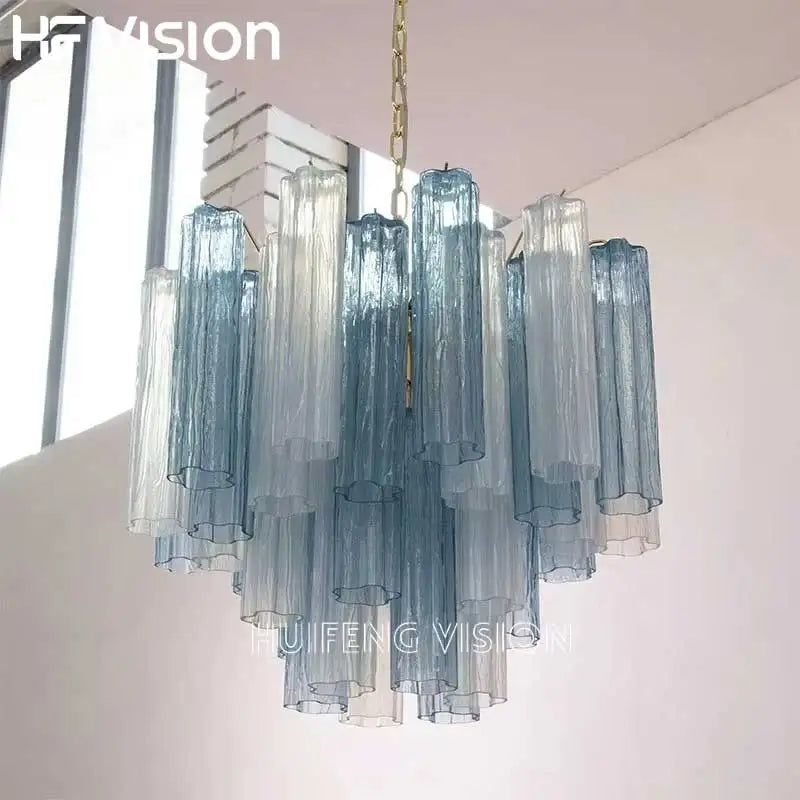 Afralia™ Modern French Design LED Stained Glass Chandelier for Kitchen Bedroom