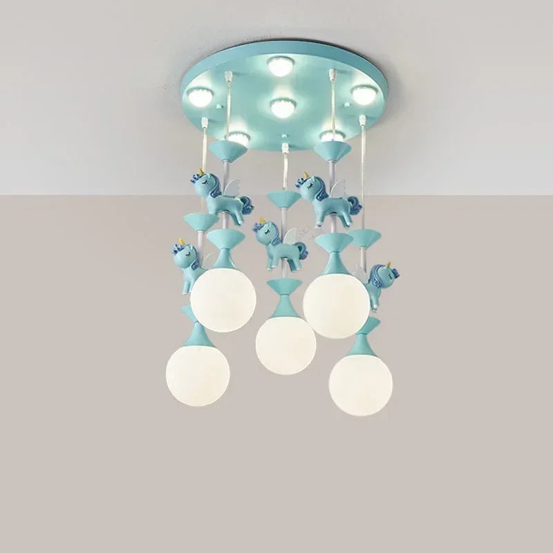 Afralia™ Children Room LED Pendant Light, Modern Minimalist Design for Carousel Bedroom Decor
