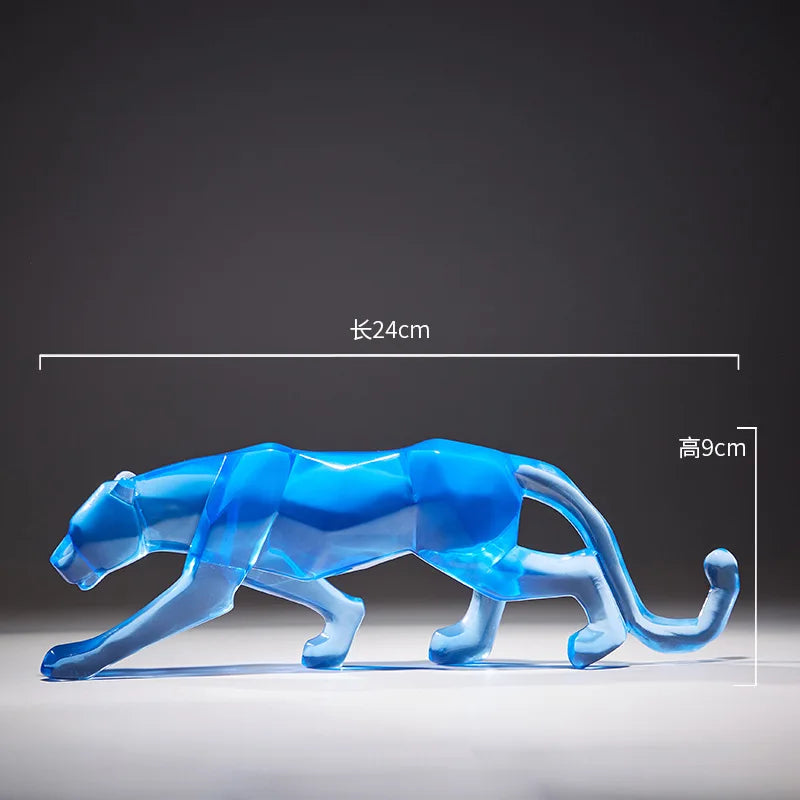 Afralia™ Leopard Cheetah Resin Animal Sculptures for Home Decor