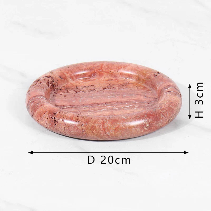 Afralia™ Marble Round Tray for Bathroom Kitchen Vanity Decor - Elegant Trinket Dish