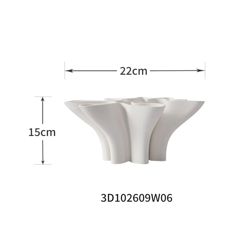 Afralia™ Geometric Fold Ceramic Vase: Abstract Handicraft Sculpture for Home Decoration