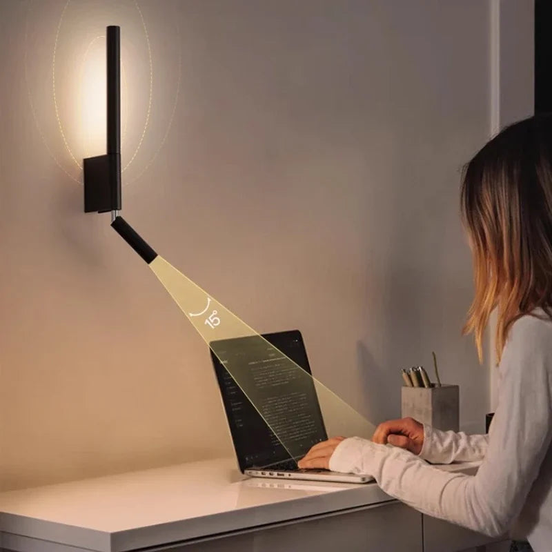 Afralia™ Rotatable LED Bedside Wall Lamp for Bedroom, Study, Bathroom, and Desk