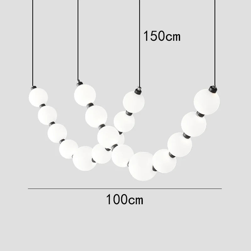 White Bead Pendant Necklace by Afralia™: Modern Chandeliers & Lamps for Home Decor