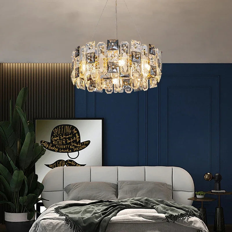 Afralia™ Crystal Pendant Chandelier for Modern Living Room and Restaurant Lighting