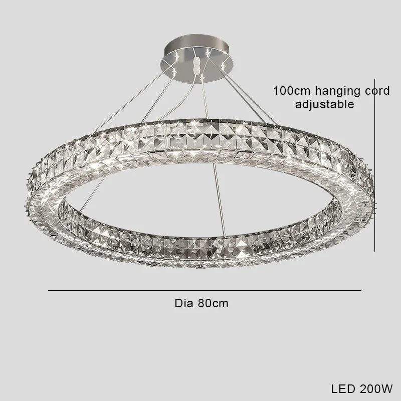 Afralia™ Crystal Pendant Light Chandelier for Luxe Home Decor