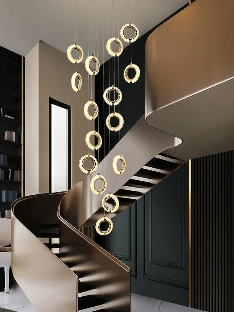 Afralia™ Crystal Gold LED Chandelier Modern Luxury Ceiling Lamp