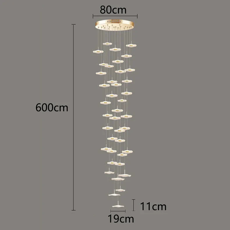 Afralia™ Crystal Chandelier Stair Pendant Lamp Living Room Pendant Lights Interior Lighting