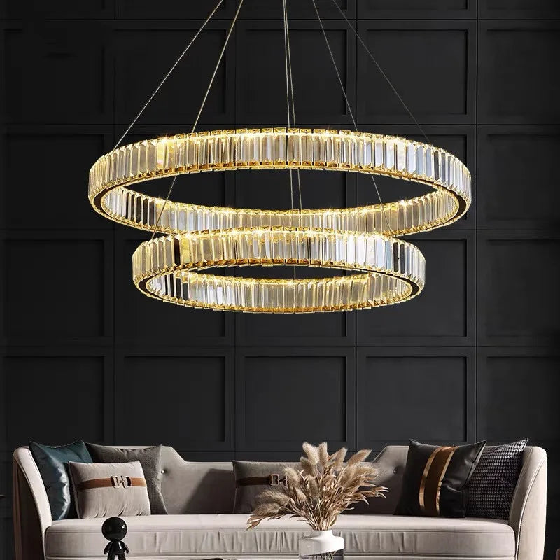 Afralia™ Modern Crystal LED Ceiling Chandelier for Living Room and Dining Room