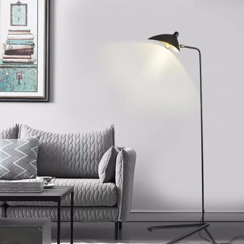 Afralia™ Adjustable Arm Floor Lamp: Japanese Ceiling Light for Industrial Loft Decor