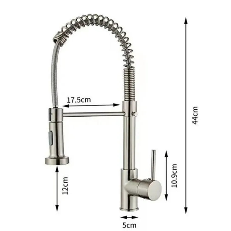 Afralia™ Black & Gold Kitchen Faucet: Luxury Brass Pull Out Sink Mixer