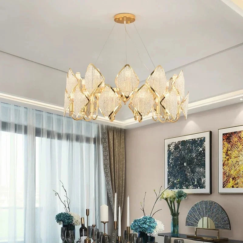Afralia™ Crystal Chandelier Pendant Light: Modern Luxury Luminaria for Living Room Décor