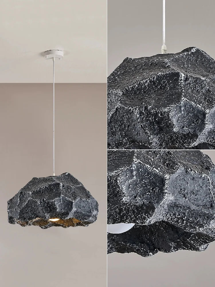 Afralia™ Rock Shape LED Chandelier - Nordic Resin Pendant Lamp for Living Room