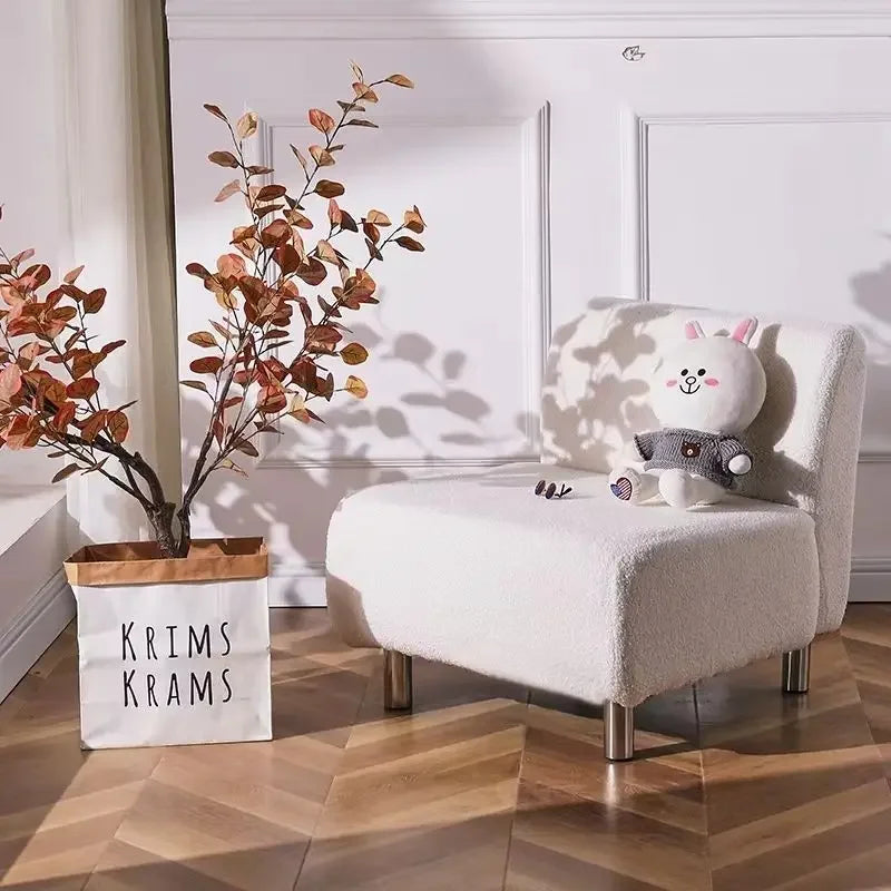 Afralia™ Nordic Lamb Cashmere Single Sofa Chair for Home Living Room
