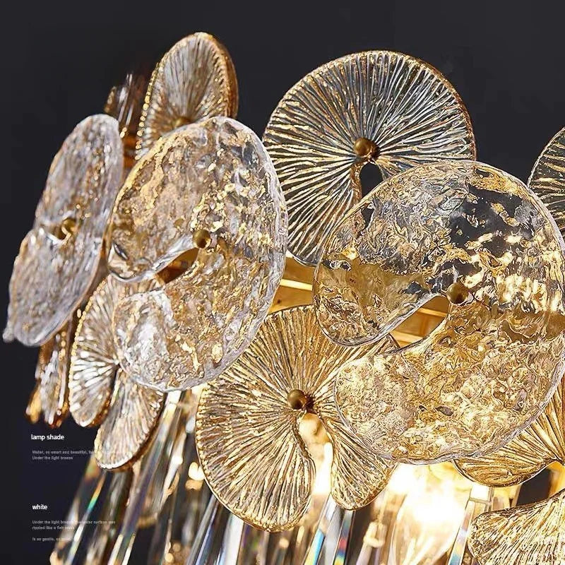 Afralia™ Crystal Lotus Chandelier: Nordic Luxury for Home Decor, Restaurant, Hotel & Bedroom