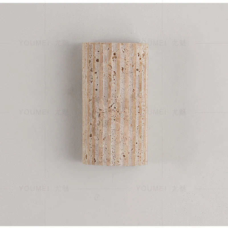 Afralia™ Yellow Travertine LED Wall Light Room Decoration Living Dining LED Wall Lamp