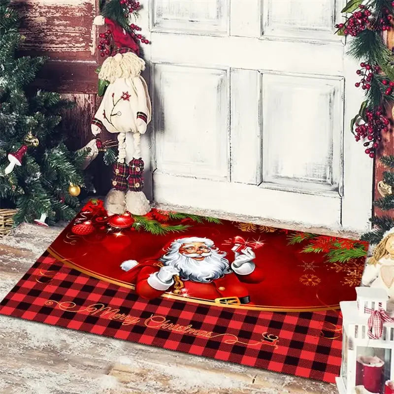 Afralia™ Christmas Snowman Non-slip Floor Mat