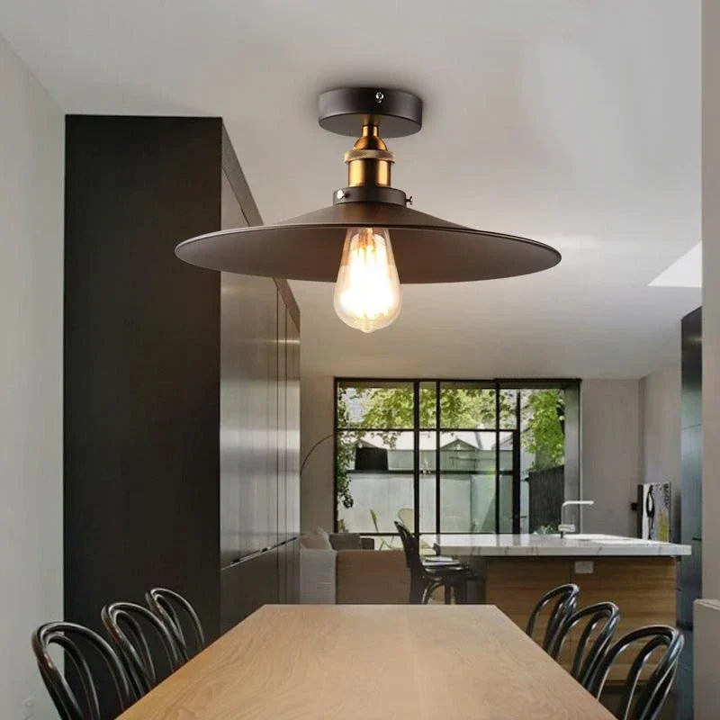 Afralia™ Retro Ceiling Lamp | American Country Style Black Gold Ceiling Light