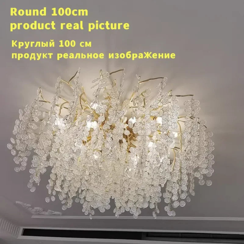 Afralia™ Money Tree Crystal Ceiling Chandelier