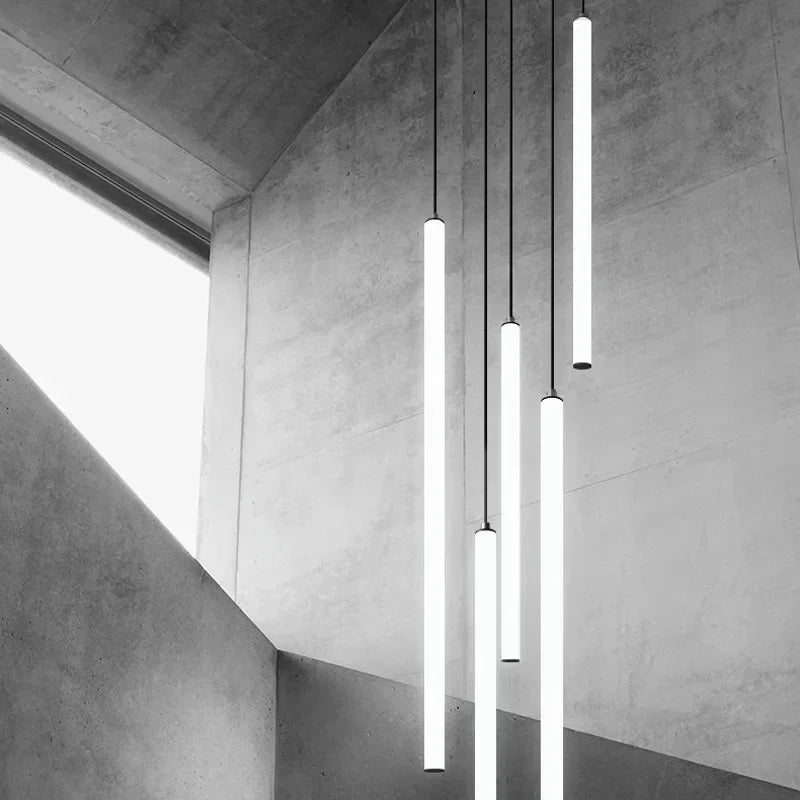 Afralia™ Modern Minimalist Stair Pendant Strip Lamp for Luxury Living Spaces.