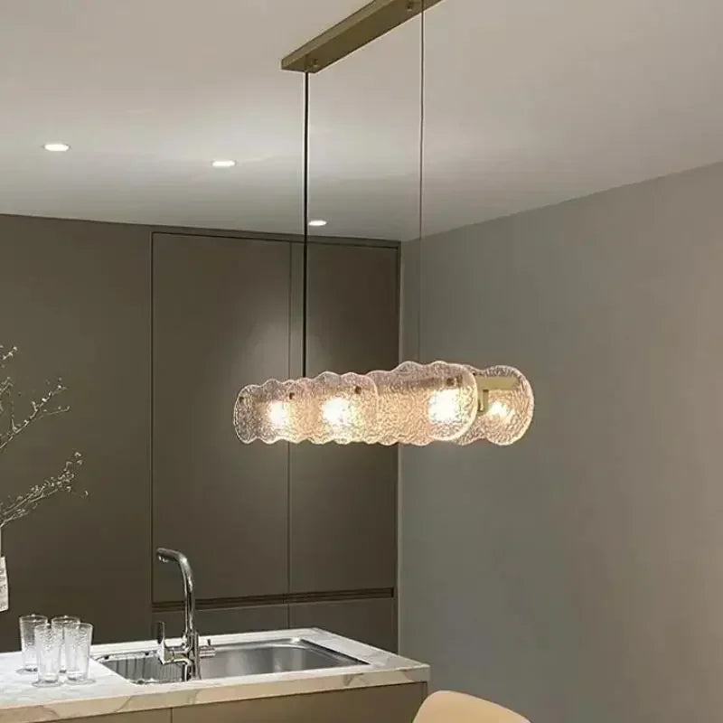 Afralia™ Water Ripple Glass Dining Chandelier: Modern Luxury LED Chandelier for Dining Room