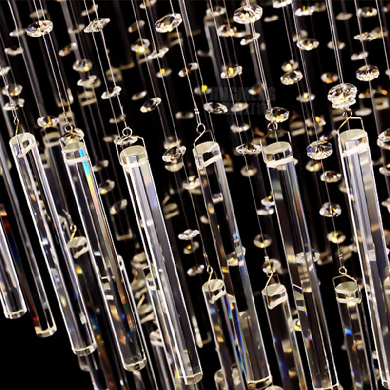 Afralia™ Crystal Chandelier Lighting Luxury Home Decor Loft Villa Stairs Chandeliers