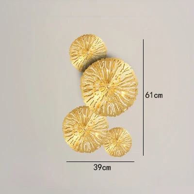 Afralia™ Gold Flower Copper Frame Wall Sconce for Hotel Dining Room Lighting