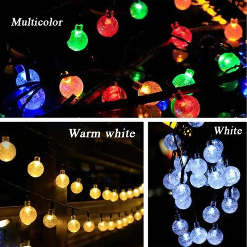 Afralia™ Solar Crystal Fairy Lights - 8 Modes Outdoor String Lights for Garden Party